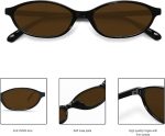 Retro Oval Sunglasses for Women Chic Cat Eye 90s Sunnies Lightweight Narrow Shades Trendy UV protection Sun Glasses - Image 2