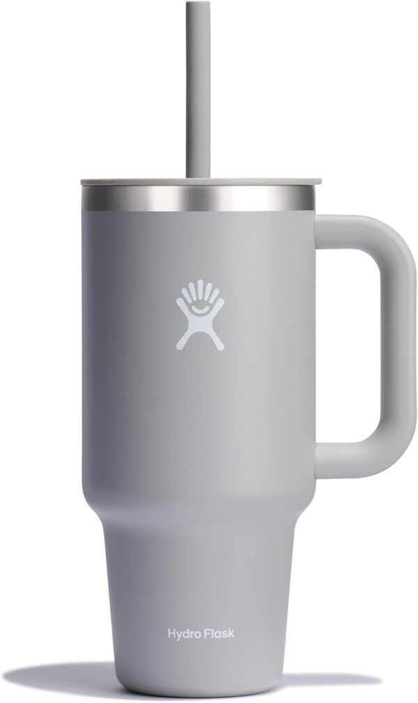 Hydro Flask 32 Oz Travel Tumbler with Handle, Lid and Straw - Insulated Stainless Steel in Birch - Image 1