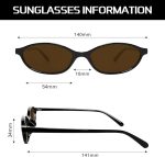 Retro Oval Sunglasses for Women Chic Cat Eye 90s Sunnies Lightweight Narrow Shades Trendy UV protection Sun Glasses - Image 3