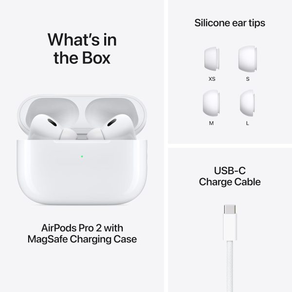 Apple AirPods Pro 2 Wireless Earbuds, Active Noise Cancellation, Hearing Aid Feature, Bluetooth Headphones, Transparency, Personalized Spatial Audio, High-Fidelity Sound, H2 Chip, USB-C Charging - Image 4