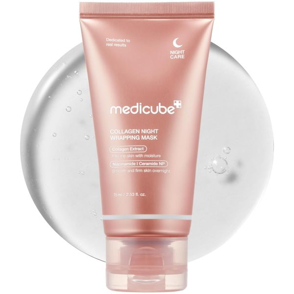 medicube Collagen Overnight Wrapping Peel Off Facial Mask Pack - Elasticity & Hydration Care, Reduces Sagging & Dullness - Hydrolyzed Collagen For Glowing Skin - Korean Skin Care, 2.53 fl.oz - Image 1