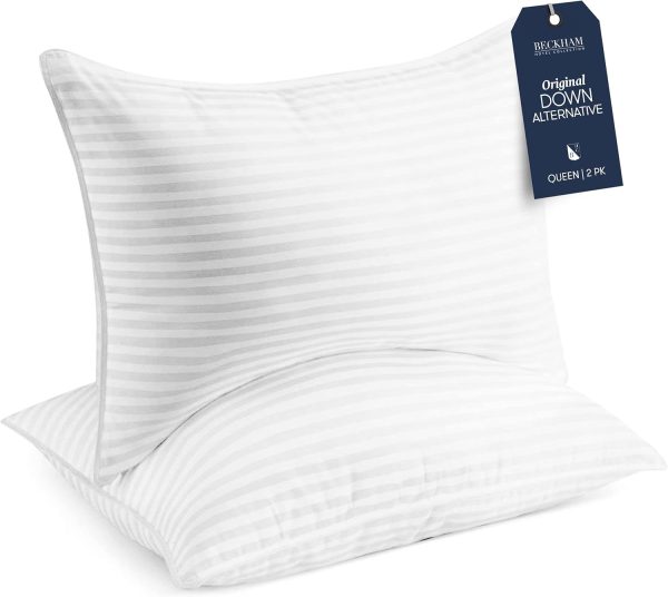 Beckham Hotel Collection Bed Pillows Standard/Queen Size Set of 2 - Original Down Alternative Pillow for Sleeping - Bedding for Back, Stomach or Side Sleepers - Image 1