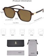 SOJOS Retro Aviator Sunglasses for Women Men,Trendy Rectangle Womens Mens Shades Sun Glasses SJ2202 - Image 4
