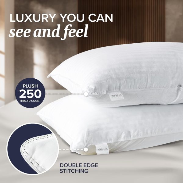 Beckham Hotel Collection Bed Pillows Standard/Queen Size Set of 2 - Original Down Alternative Pillow for Sleeping - Bedding for Back, Stomach or Side Sleepers - Image 3