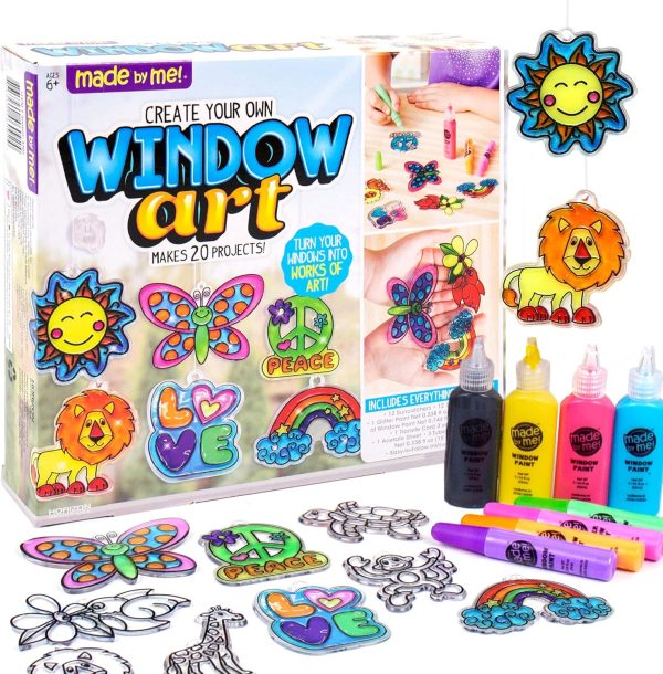 Made By Me Create Your Own Window Art, Paint Your Own Suncatchers, DIY Arts & Crafts Idea, Craft Kits for Kids, Crafts for Kids & Toddlers, Toddler Arts and Crafts - Image 1
