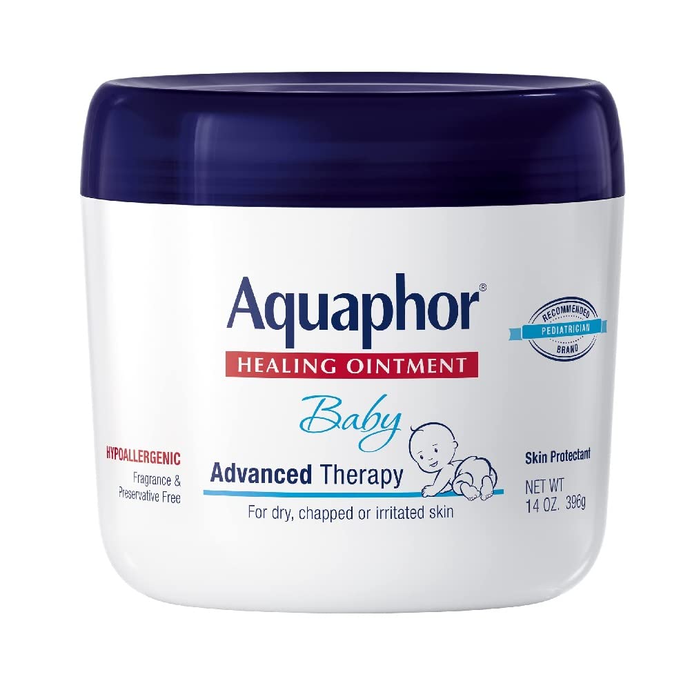 51Ipu3F2hQL._SL1000_.jpg Aquaphor Baby Healing Ointment Advanced Therapy Skin Protectant for Chapped or Dry Skin, Drool Rash and Diaper Rash Ointment, 14 Oz Jar - Image 1