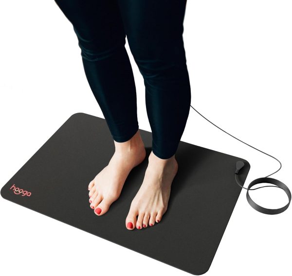 Hooga Grounding Mat for Sleep, Energy, Pain Relief, Inflammation, Balance, Wellness. Earth Connected Indoor Grounding for Home, Office, Work. 15 Foot Cord Included. Conductive Carbon - Image 1