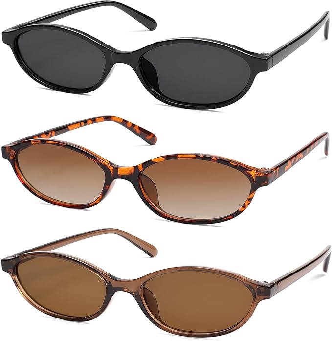 619DI3DmslL._AC_SX679_.jpg Retro Oval Cat Eye Sunglasses for Women Y2k Trendy Narrow Sunnies Designer Sun Glasses AR82253 - Image 1