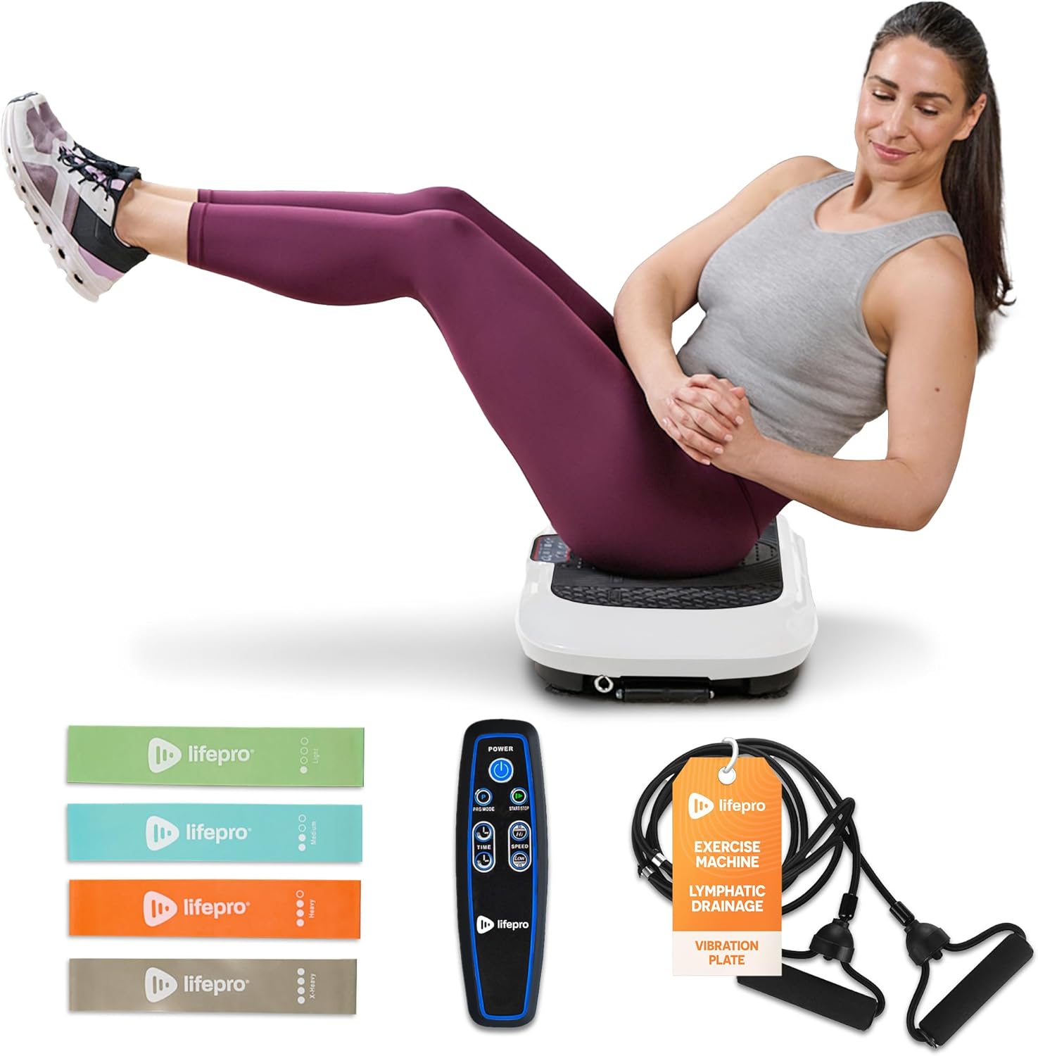 71379lCrMML._AC_SL1500_.jpg Lifepro Waver Vibration Plate Exercise Machine for Lymphatic Drainage, Muscle Activation, Full-Body Workout Vibrating Platform with Loop Bands, Fitness Equipment for Strength Toning & Fat Loss - Image 1