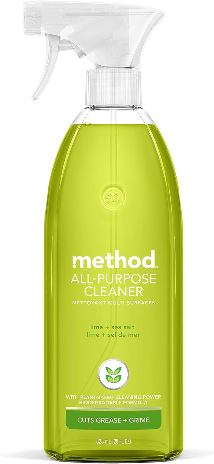 71DKsCN3-cL._AC_SL1500_.jpg Method All-Purpose Cleaner Spray, Lime + Sea Salt, Perfect for Most Counters, Tiles, Stone, and More, 28 oz Spray Bottles, (Pack of 1) - Image 1